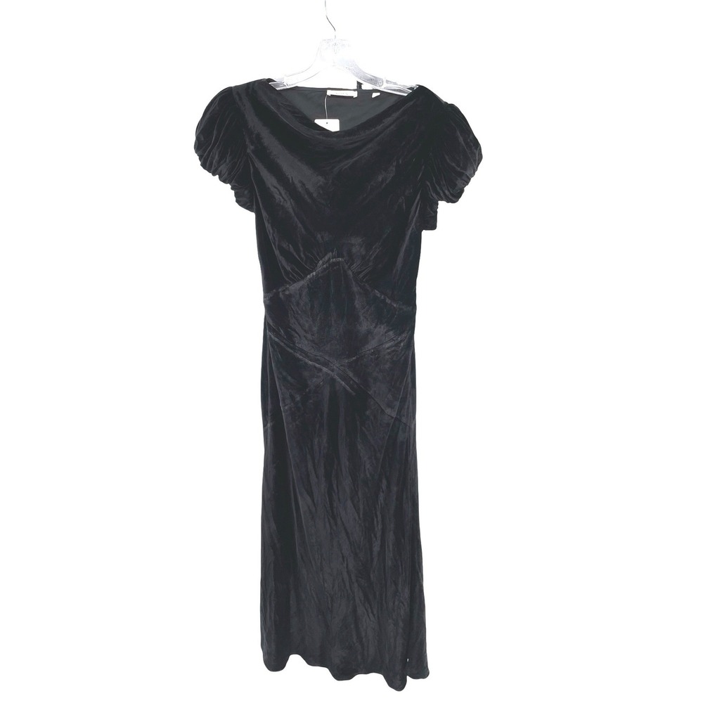 DOEN Women's Dress Midi Black Velvet Small NWI